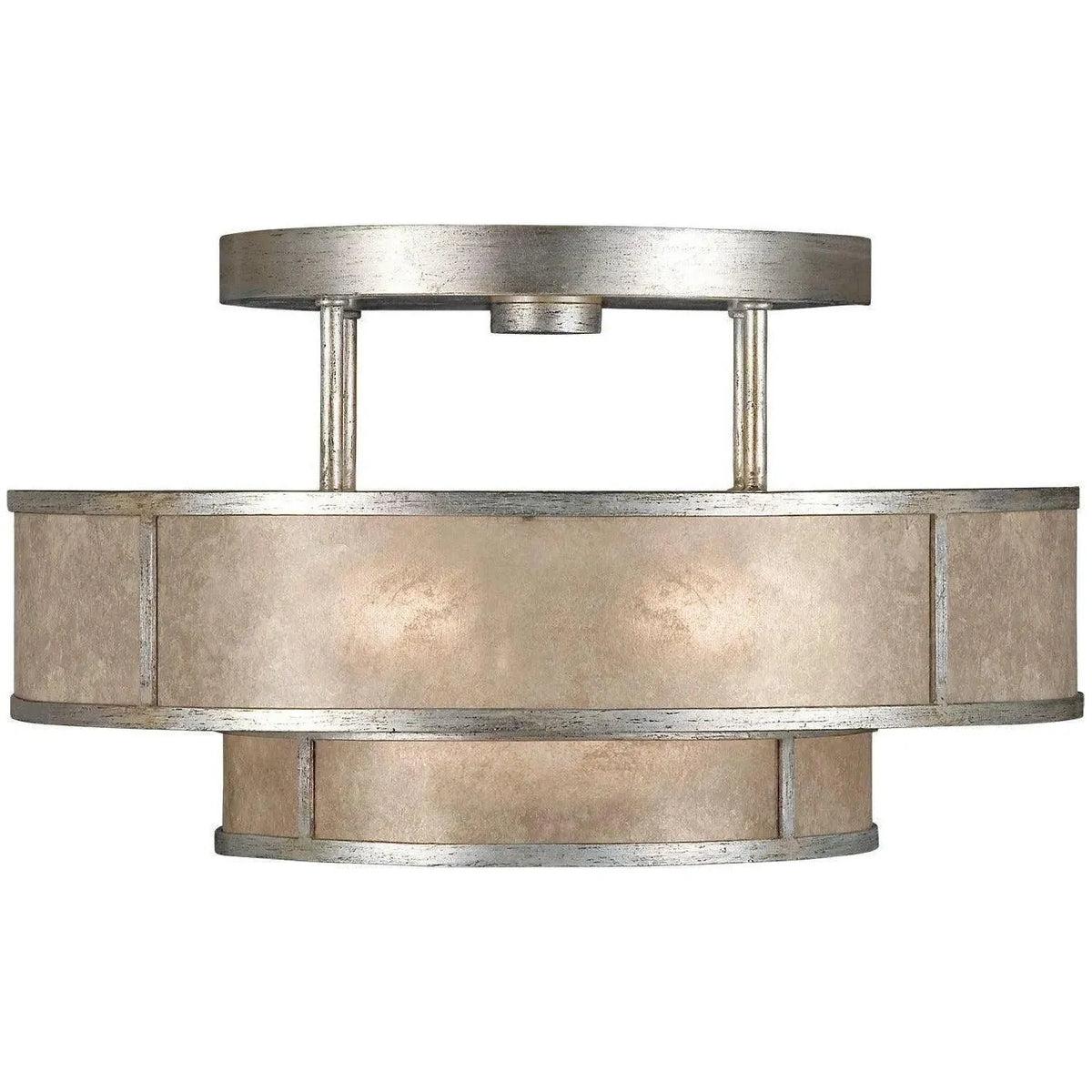 Fine Art Handcrafted Lighting - Singapore Moderne 24-Inch Three Light Semi-Flush Mount - 600940-2ST | Montreal Lighting & Hardware