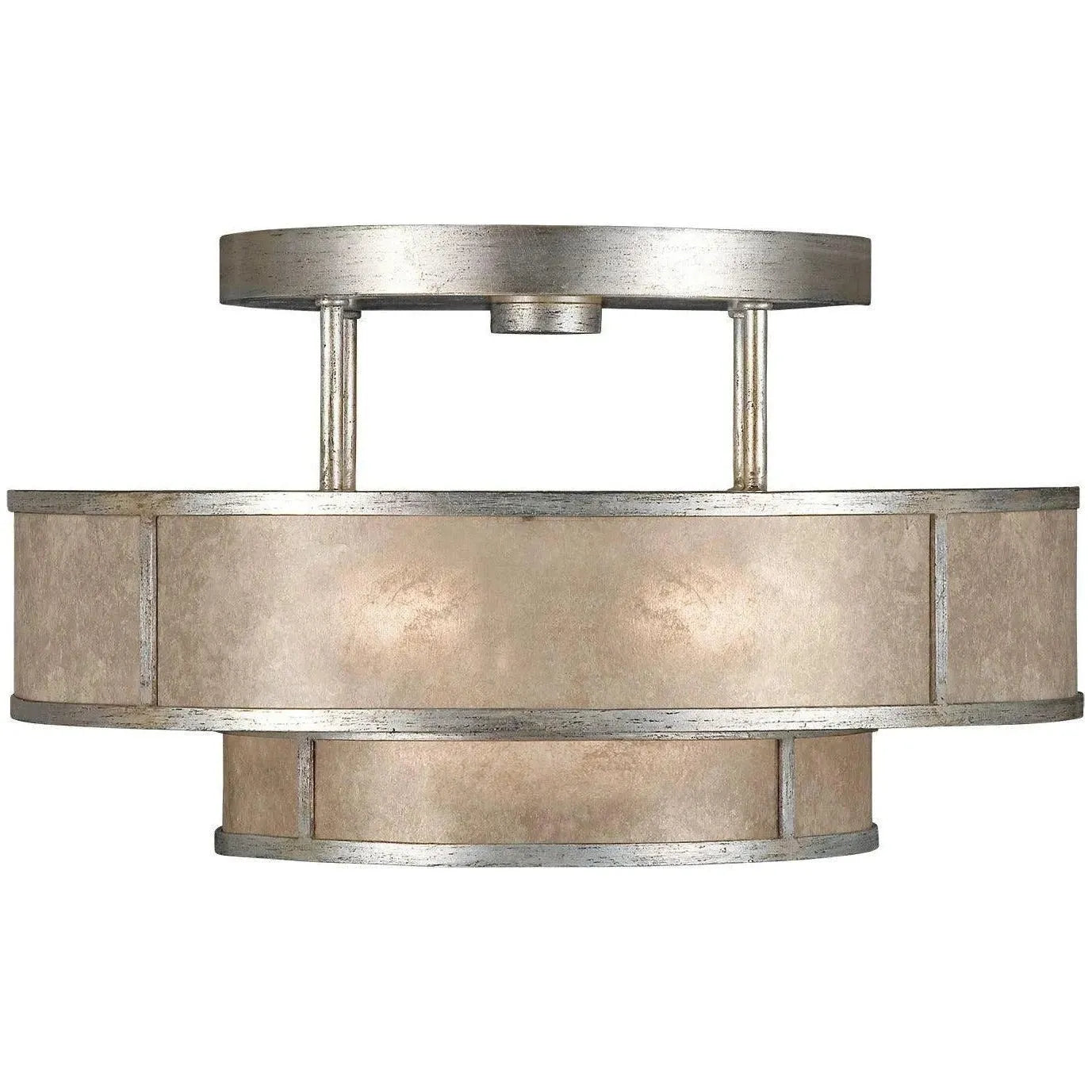 Fine Art Handcrafted Lighting - Singapore Moderne 24-Inch Three Light Semi-Flush Mount - 600940-2ST | Montreal Lighting & Hardware