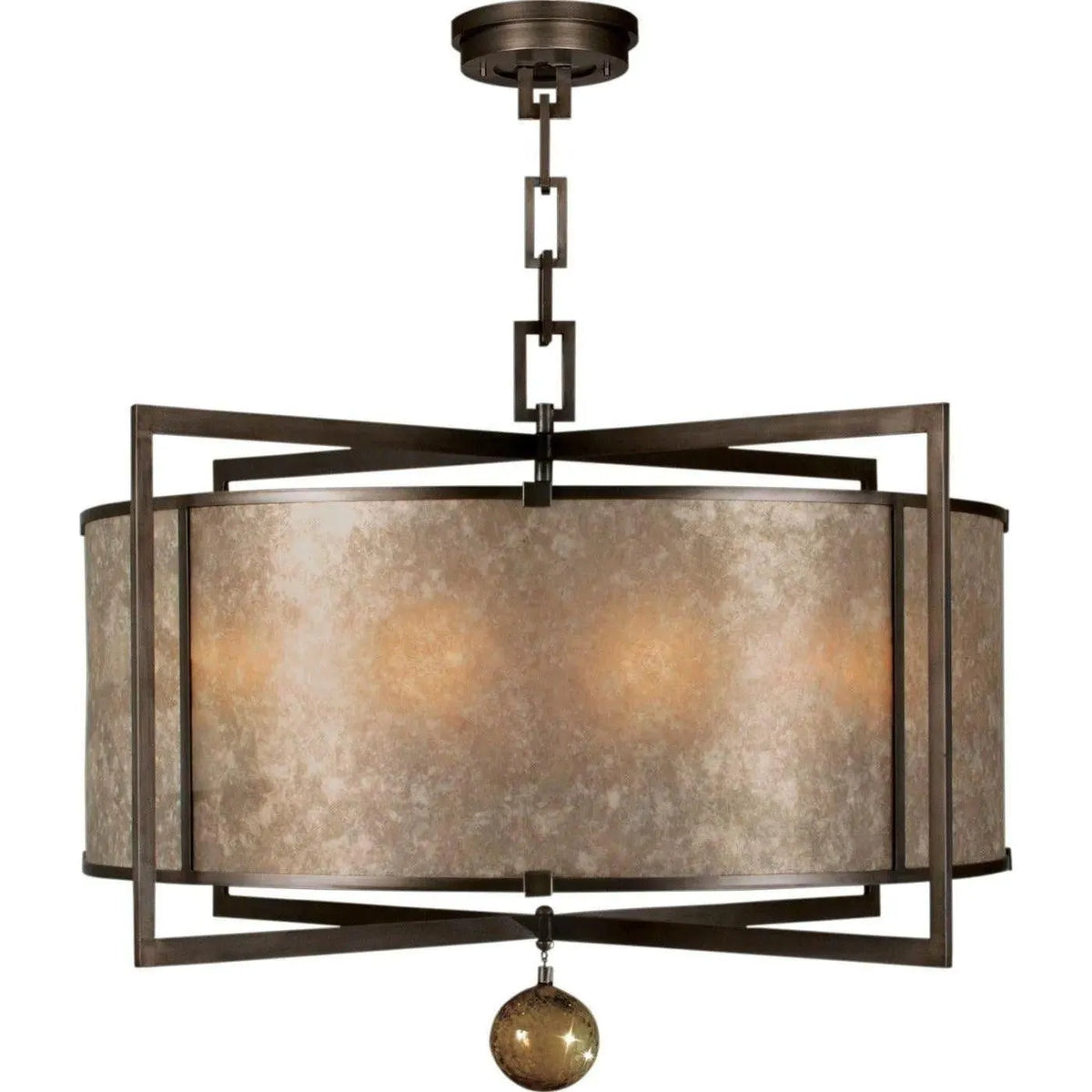 Fine Art Handcrafted Lighting - Singapore Moderne 40-Inch Eight Light Pendant - 591540ST | Montreal Lighting & Hardware