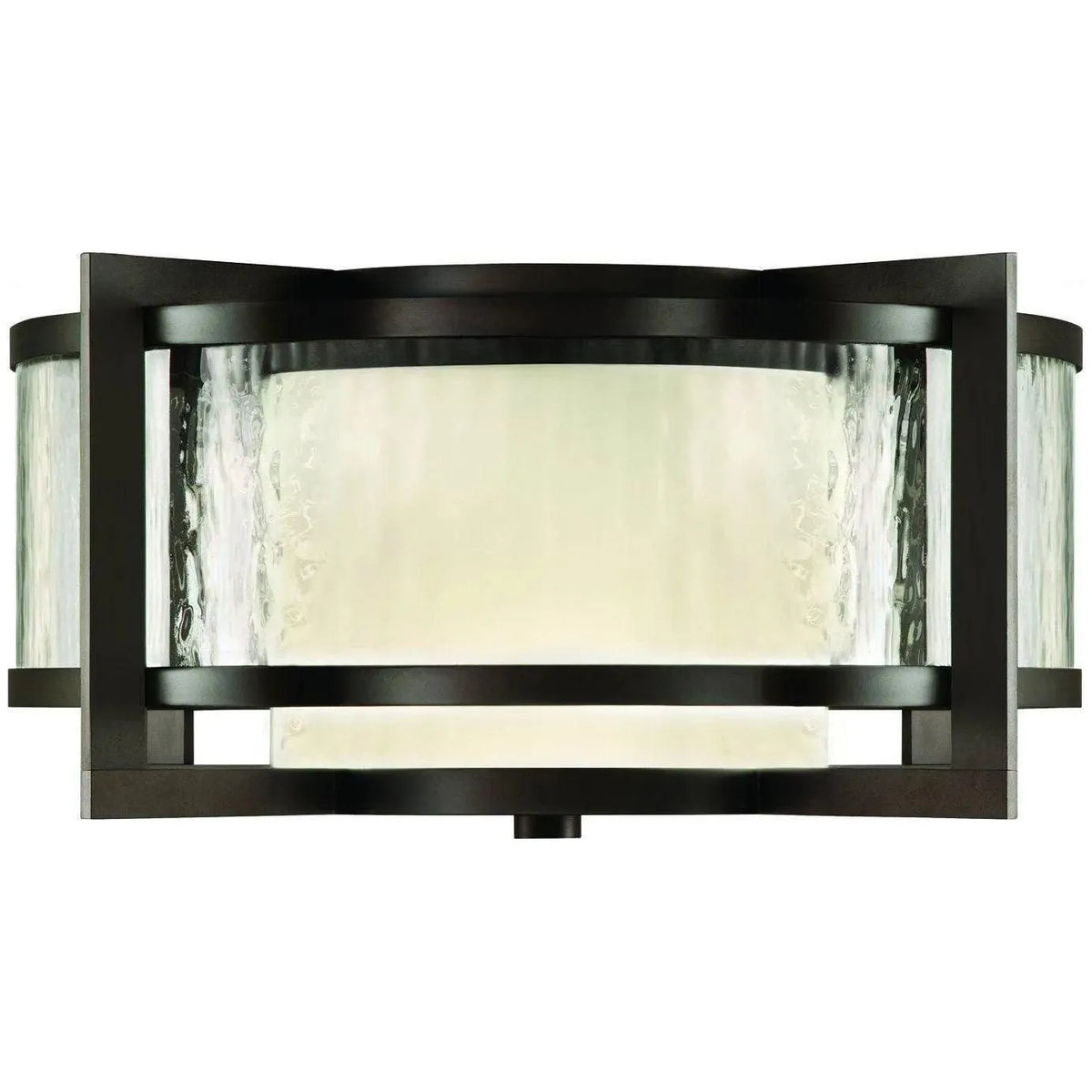Fine Art Handcrafted Lighting - Singapore Moderne Outdoor 20-Inch Two Light Outdoor Flush Mount - 817982ST | Montreal Lighting & Hardware