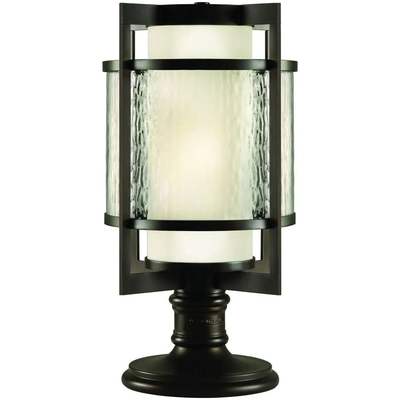 Fine Art Handcrafted Lighting - Singapore Moderne Outdoor 24-Inch Two Light Outdoor Pier/Post Mount - 817583ST | Montreal Lighting & Hardware
