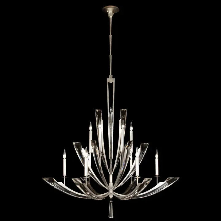 Fine Art Handcrafted Lighting - Vol de Cristal 54-Inch 12 Light Chandelier - 789840ST | Montreal Lighting & Hardware