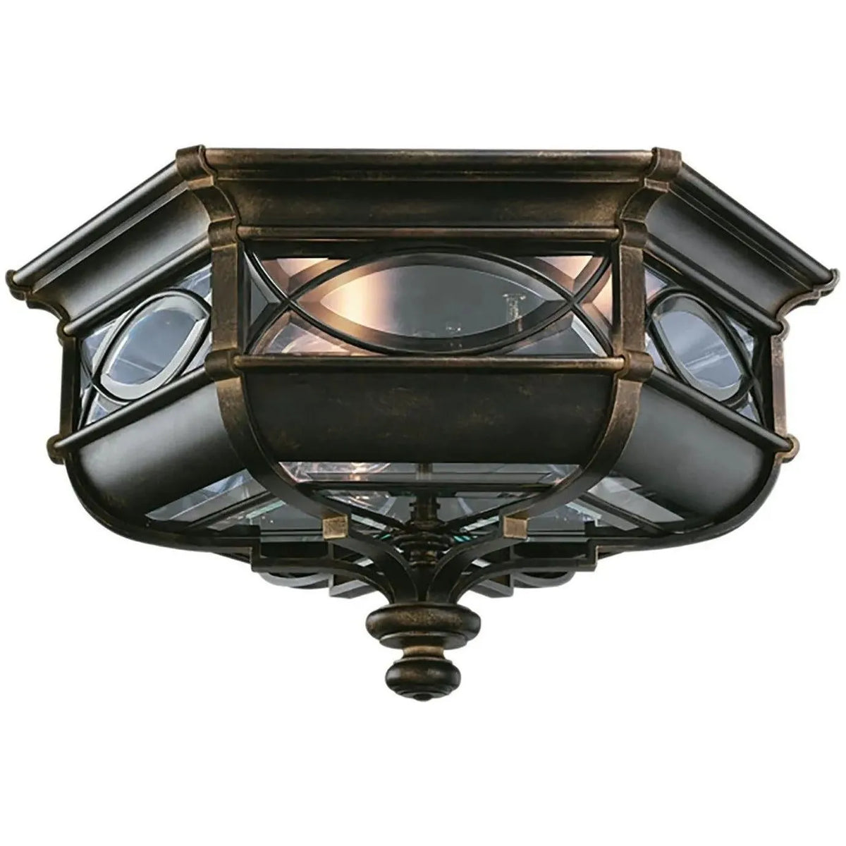 Fine Art Handcrafted Lighting - Warwickshire 21-Inch Three Light Outdoor Flush Mount - 611682ST | Montreal Lighting & Hardware