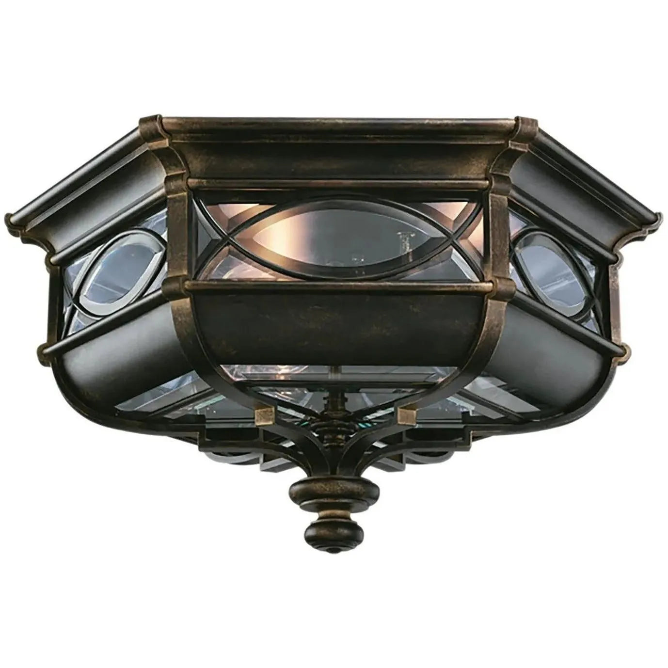 Fine Art Handcrafted Lighting - Warwickshire 21-Inch Three Light Outdoor Flush Mount - 611682ST | Montreal Lighting & Hardware