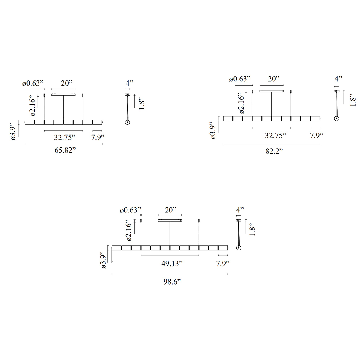 Luce Cilindrica Linear Suspension