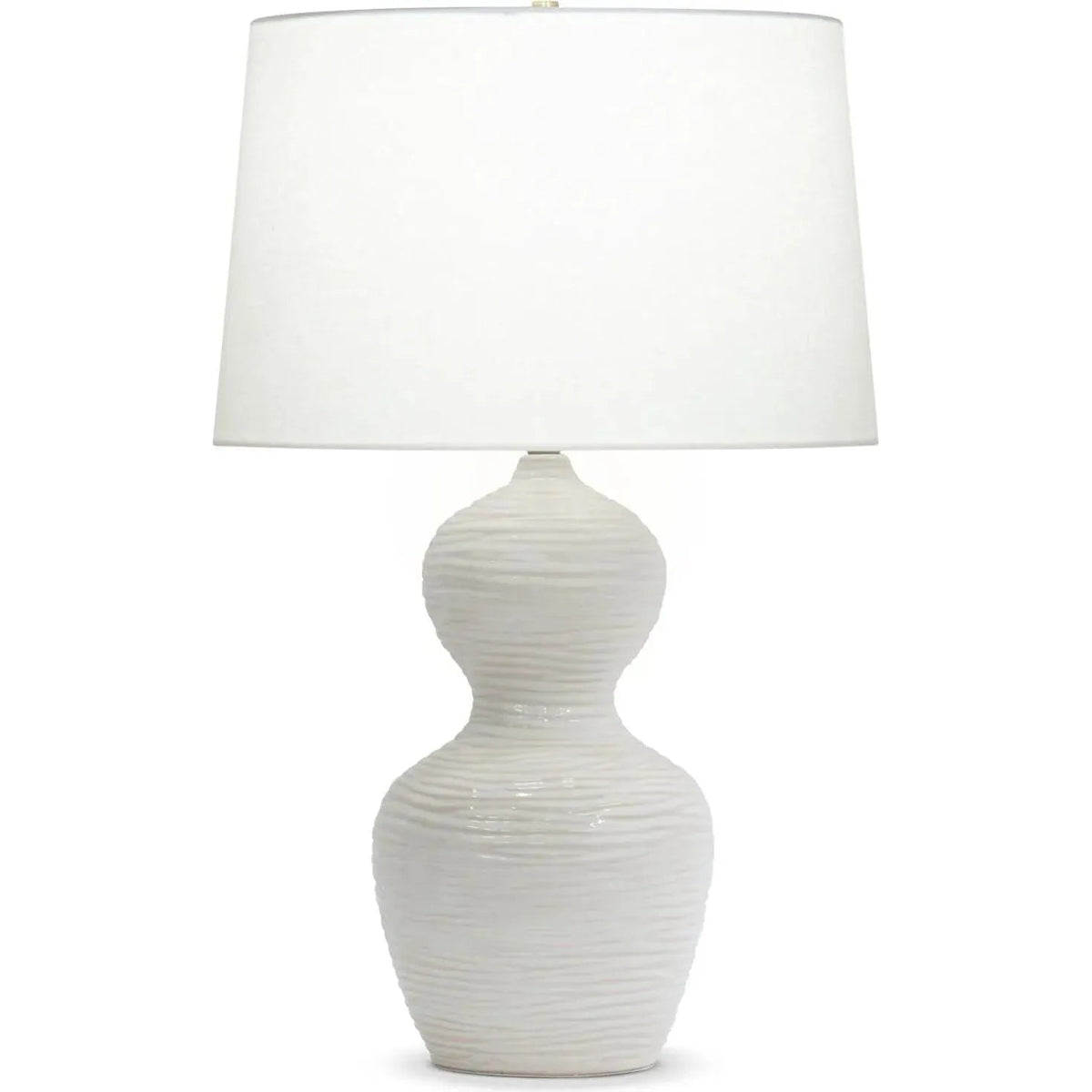 Theresa Table Lamp - White - Off-White Linen (FLO-4573-OWL)
