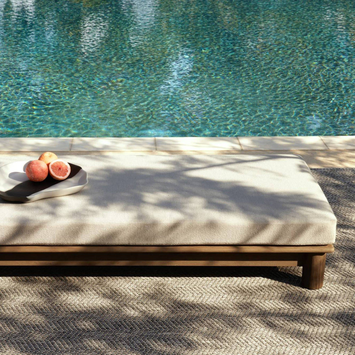 Arteriors FOS04 Caldwell Outdoor Ottoman in Porpoise