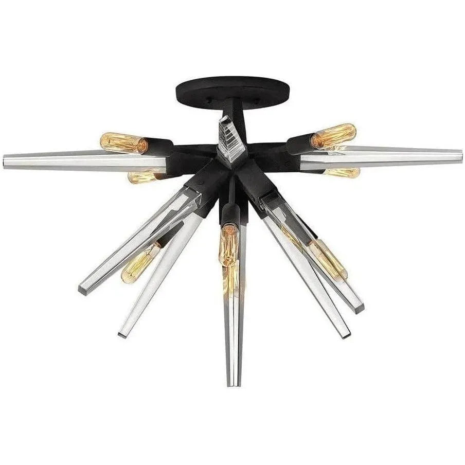 Fredrick Ramond - Ariel 26-Inch Eight Light Foyer Pendant - FR47401BLK | Montreal Lighting & Hardware
