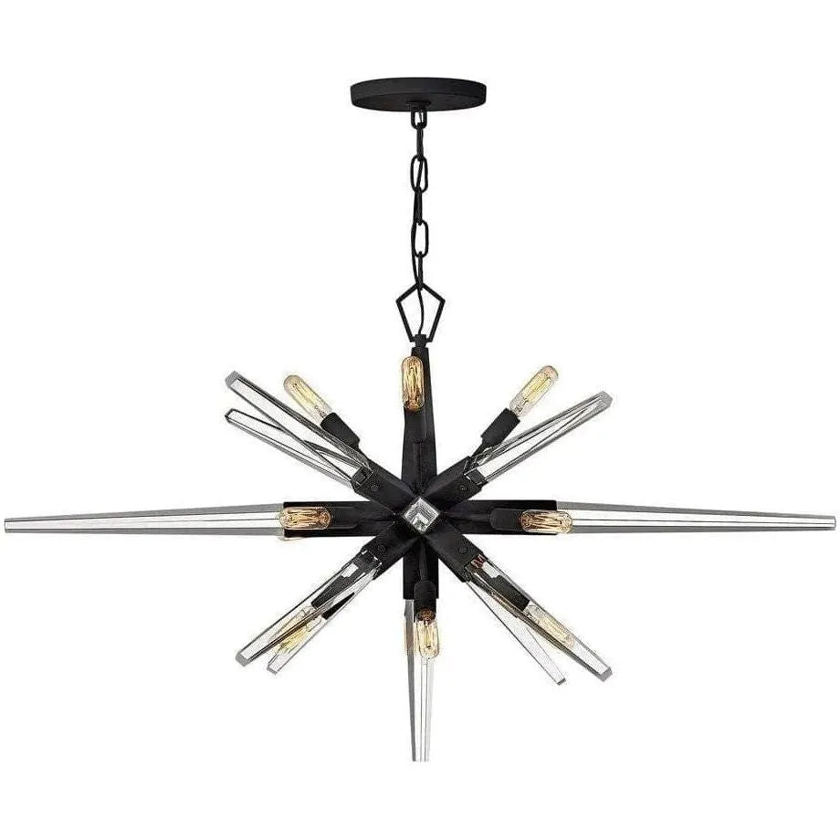 Fredrick Ramond - Ariel 40-Inch 12 Light Chandelier - FR47409BLK | Montreal Lighting & Hardware
