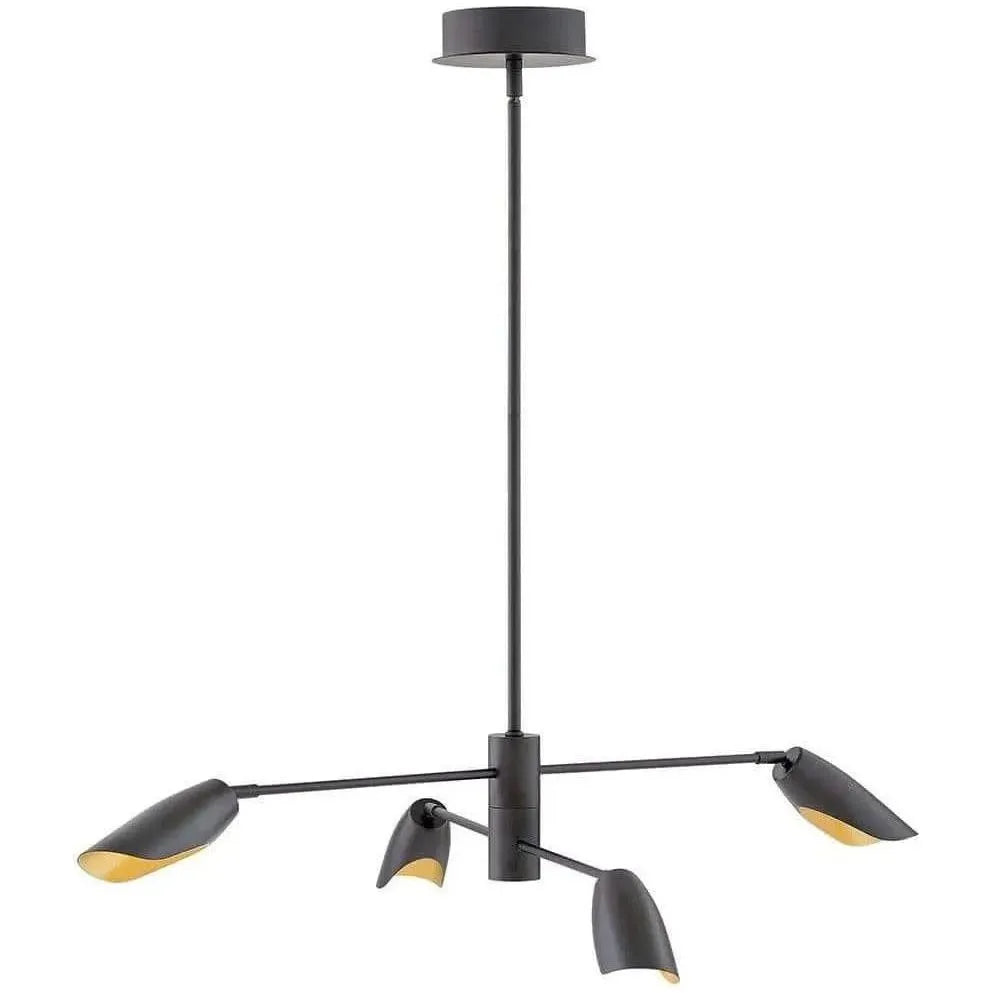 Fredrick Ramond - Bowery 39-Inch Four Light Chandelier - FR35804BLK | Montreal Lighting & Hardware