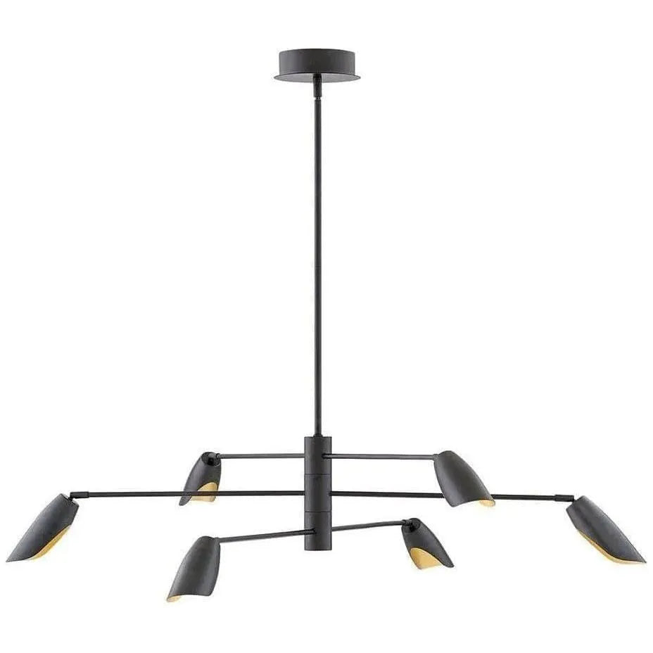 Fredrick Ramond - Bowery 50-Inch Six Light Chandelier - FR35806BLK | Montreal Lighting & Hardware