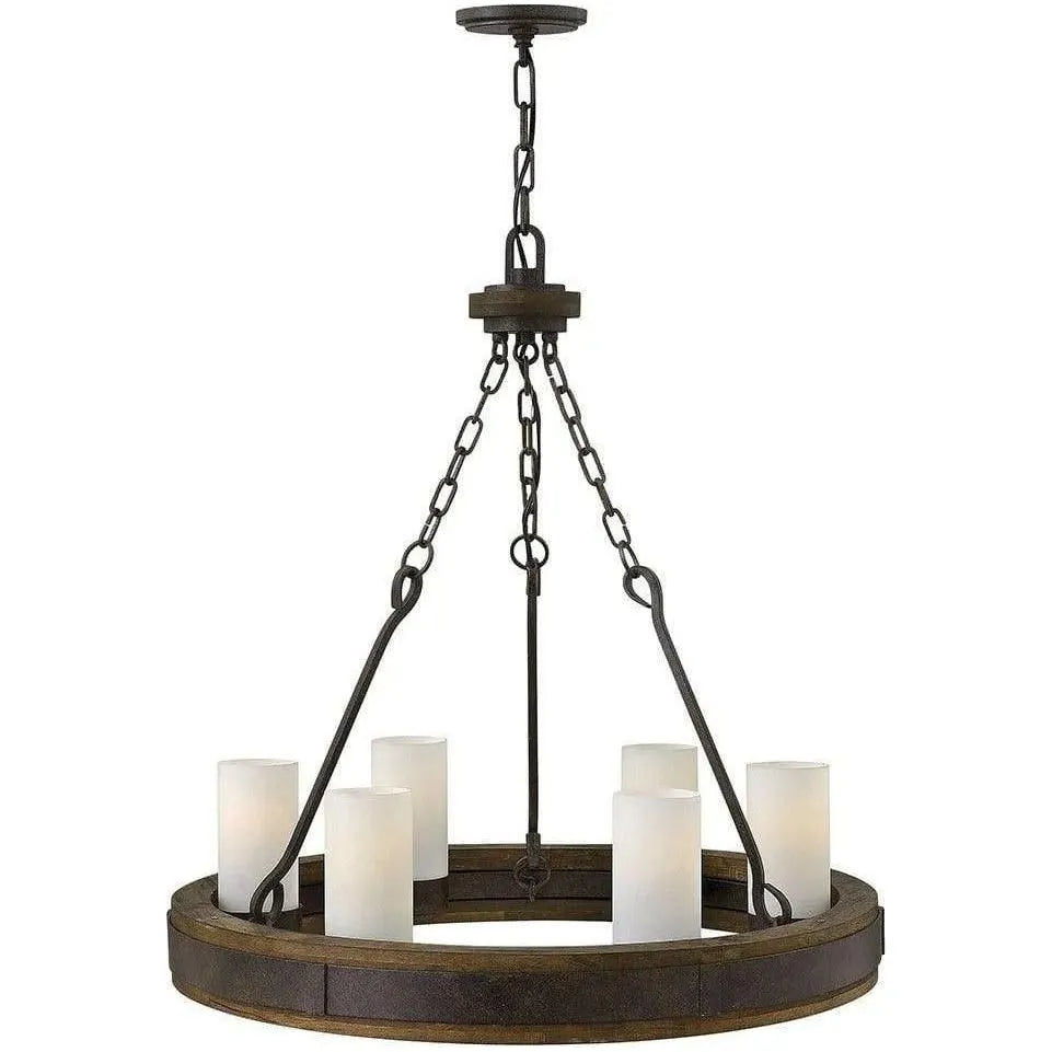 Fredrick Ramond - Cabot 28-Inch Six Light Chandelier - FR48436IRN | Montreal Lighting & Hardware