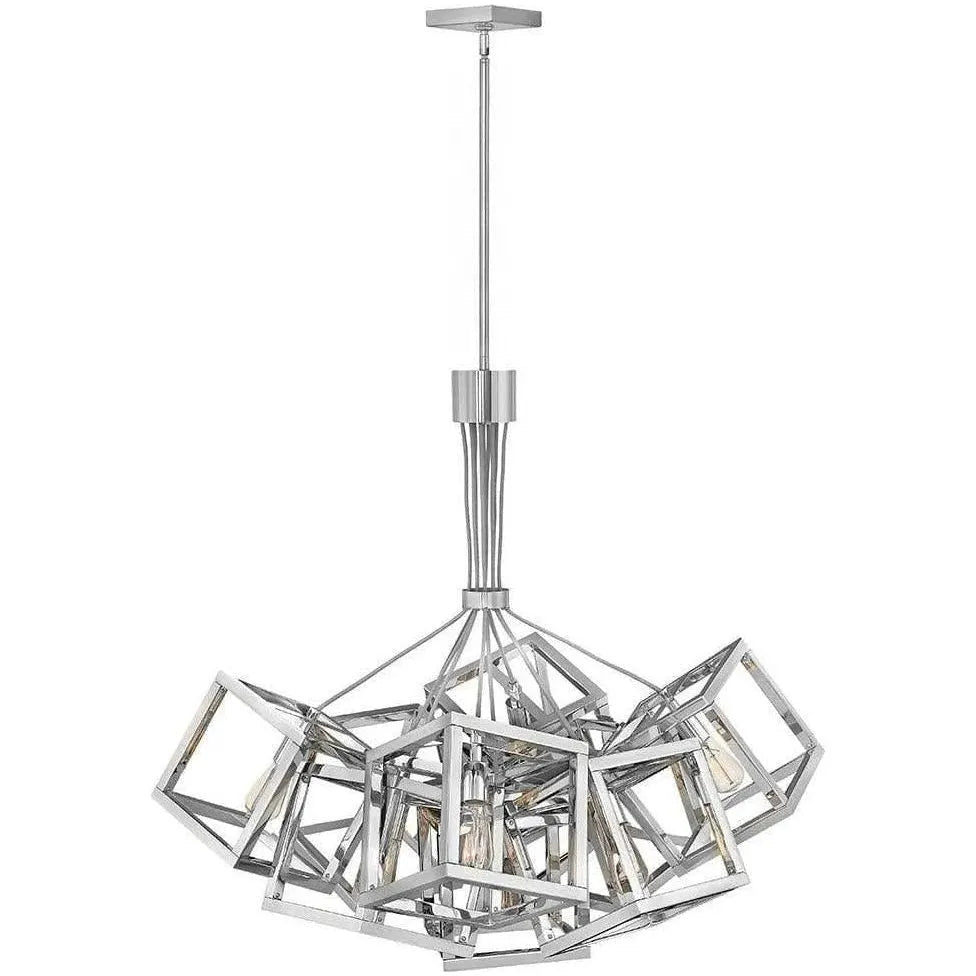 Fredrick Ramond - Ensemble 30-Inch Nine Light Chandelier - FR42445PNI | Montreal Lighting & Hardware