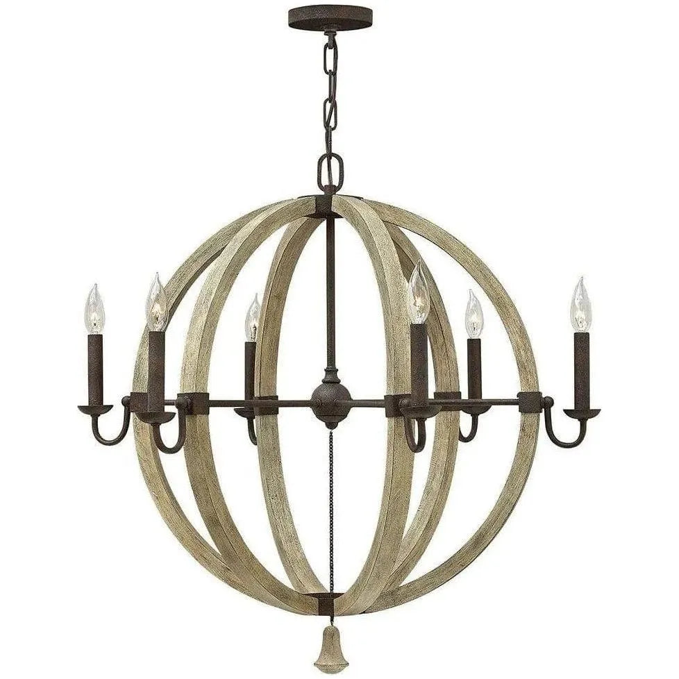 Fredrick Ramond - Middlefield 31-Inch Six Light Chandelier - FR40566IRR | Montreal Lighting & Hardware