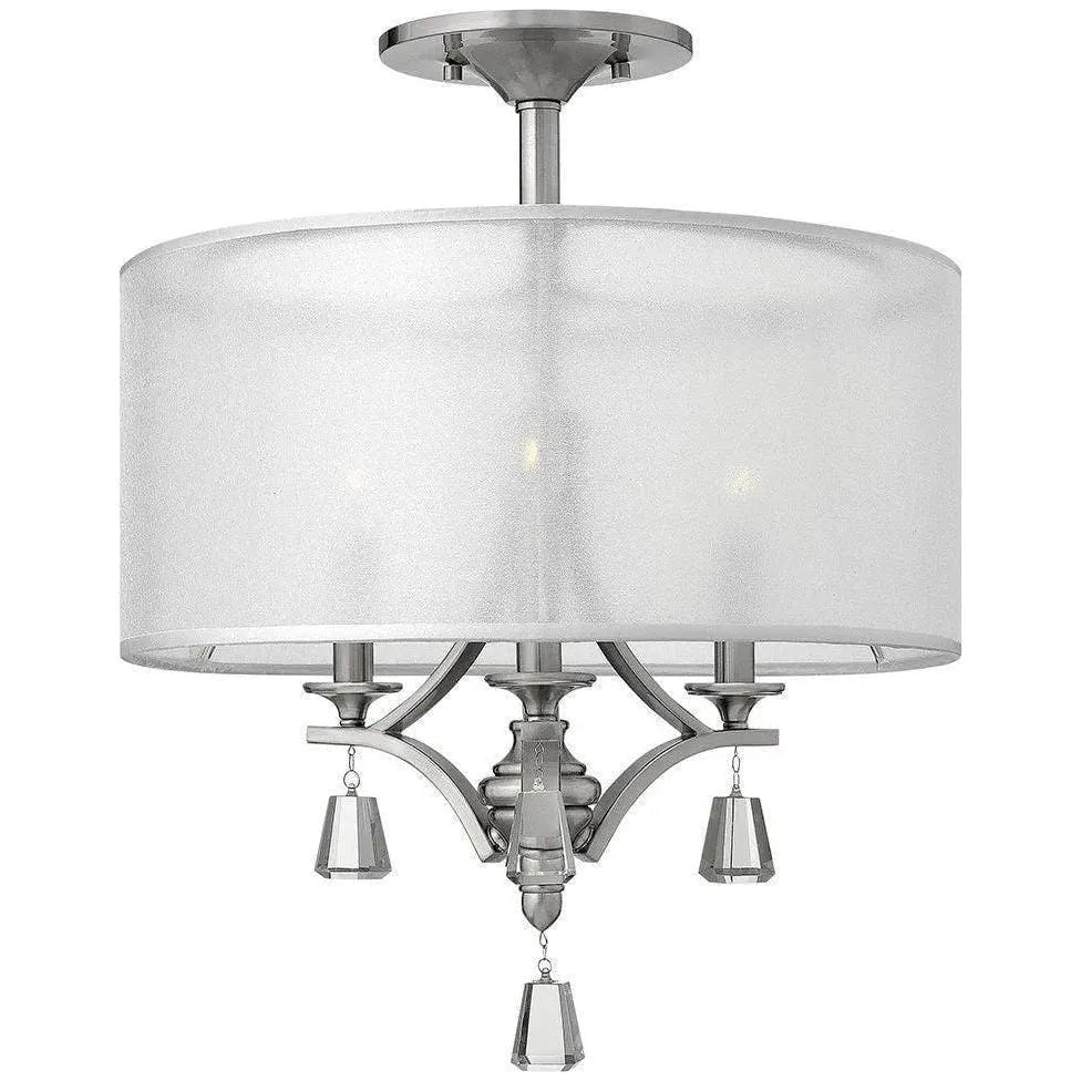 Fredrick Ramond - Mime 17-Inch Three Light Foyer Pendant - FR45601BNI | Montreal Lighting & Hardware