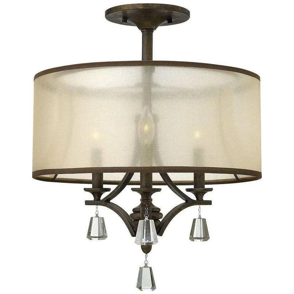 Fredrick Ramond - Mime 17-Inch Three Light Foyer Pendant - FR45601FBZ | Montreal Lighting & Hardware