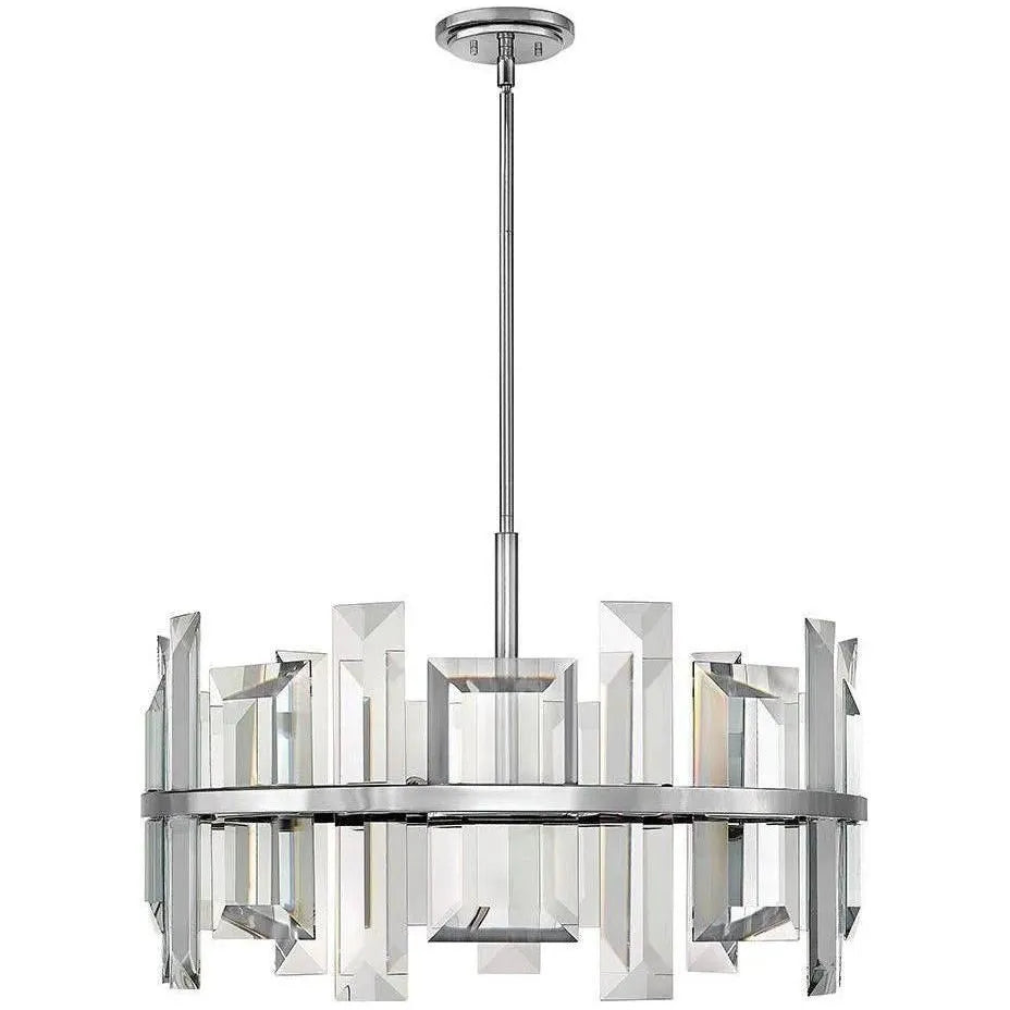 Fredrick Ramond - Odette 30-Inch Nine Light Chandelier - FR39215PNI | Montreal Lighting & Hardware