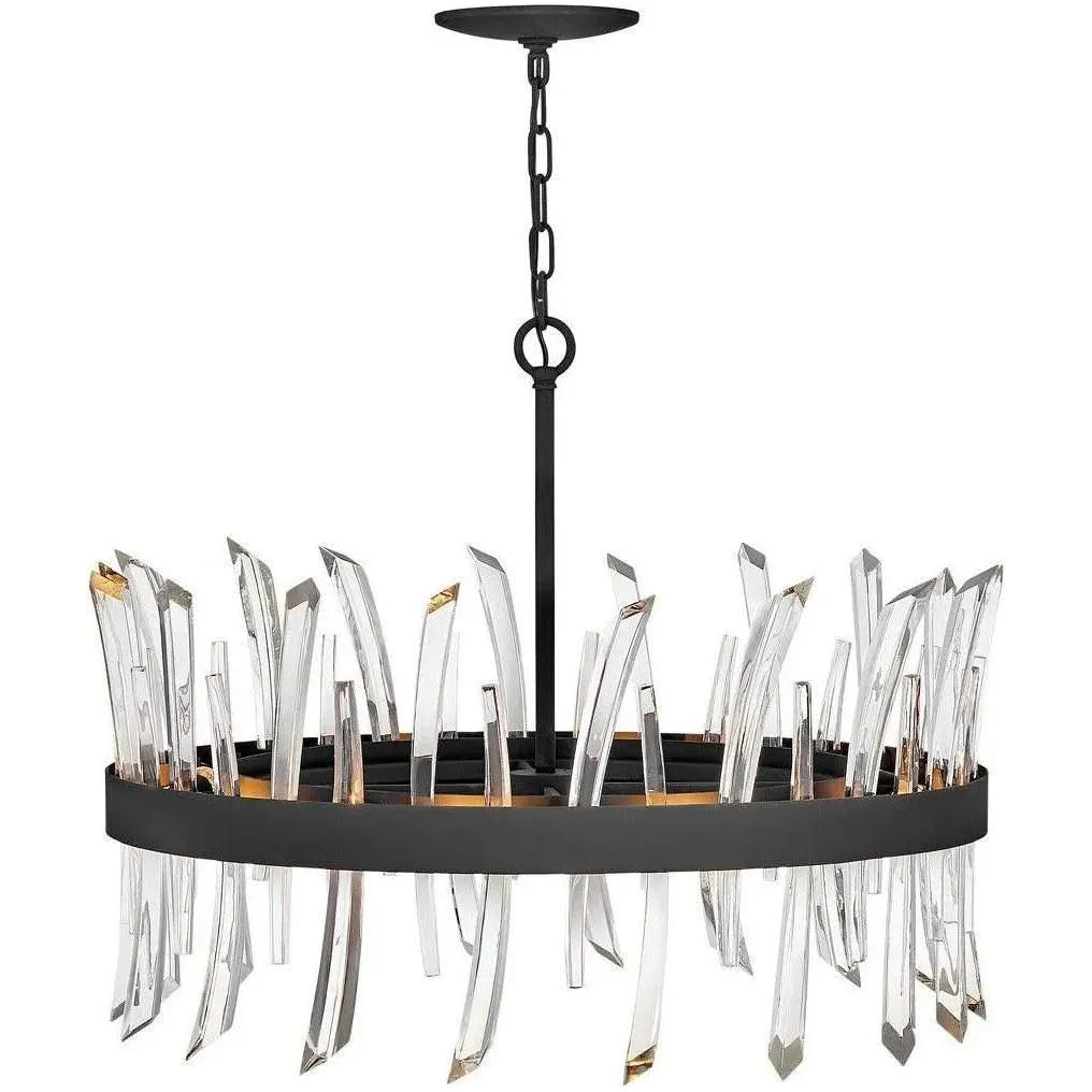 Fredrick Ramond - Revel 28-Inch Eight Light Chandelier - FR30904BLK | Montreal Lighting & Hardware
