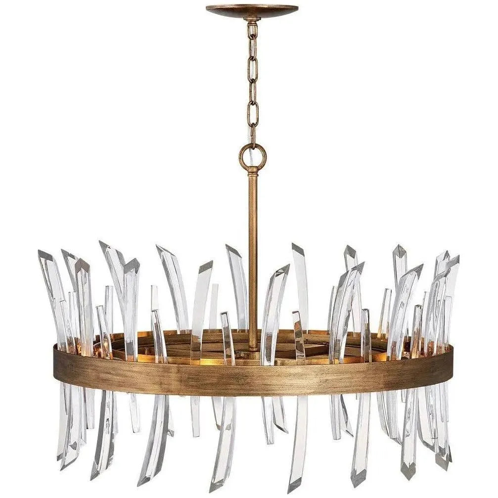 Fredrick Ramond - Revel 28-Inch Eight Light Chandelier - FR30904BNG | Montreal Lighting & Hardware