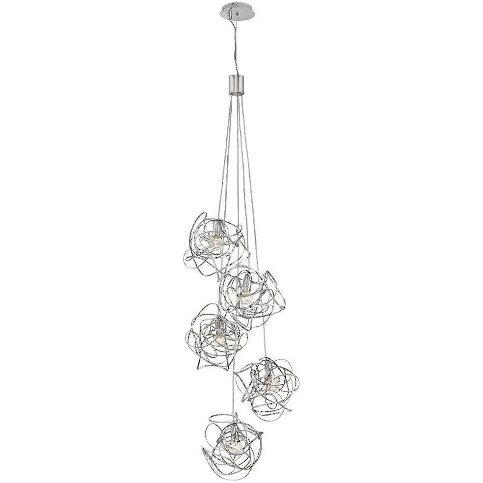 Fredrick Ramond - Rumor 19-Inch Five Light Chandelier - FR32015PNI | Montreal Lighting & Hardware