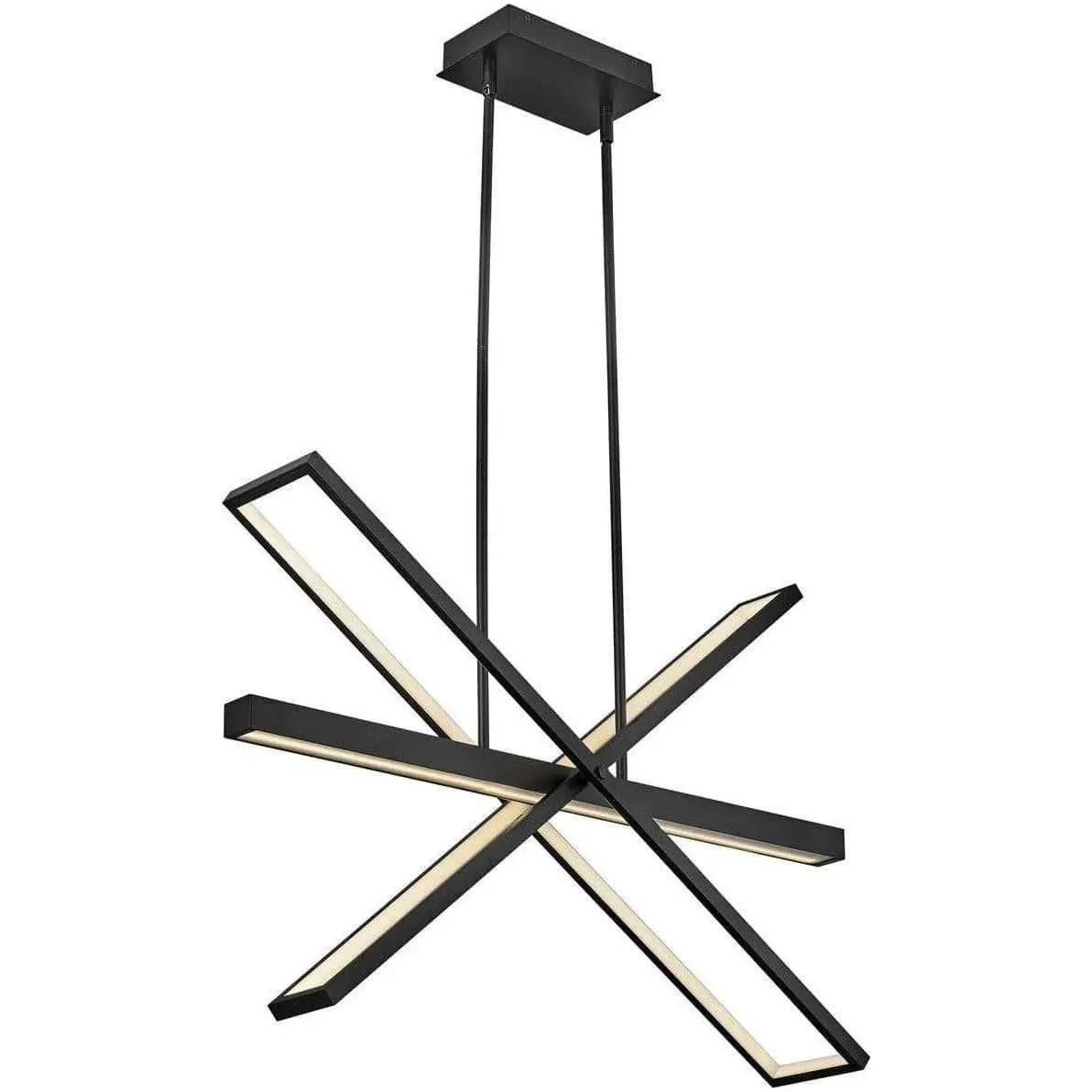 Fredrick Ramond - Tangent 36-Inch LED Chandelier - FR34806BLK | Montreal Lighting & Hardware