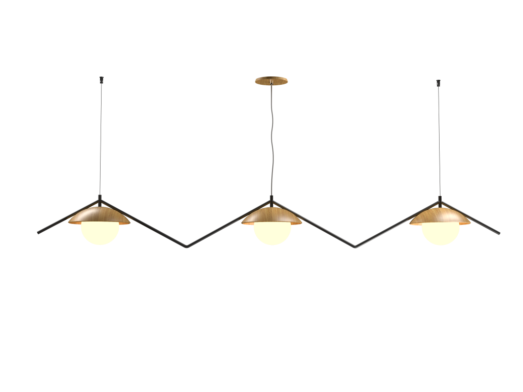 Accord Lighting 1516.09 Oyster DK Accord Pendant in Louro Freijo
