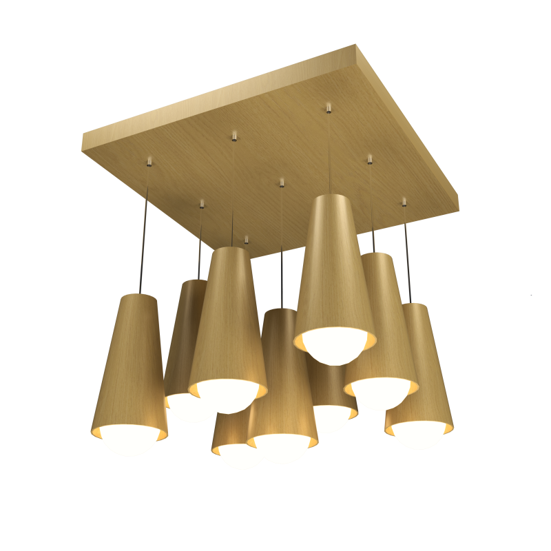 Accord Lighting 1235.49 Conical Accord Pendant in Organic Gold
