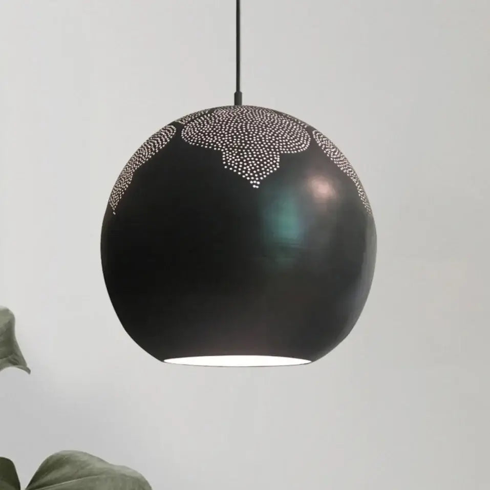 Dounia Home - DH-NAJTREGLO-SM-BRS - Najma Trellis Globe Pendant Light - Polished Brass