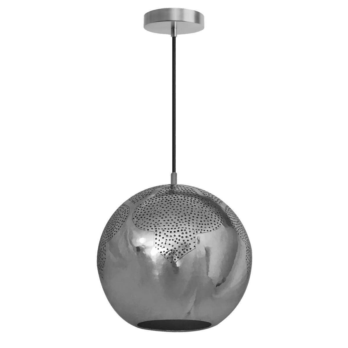 Dounia Home - DH-NAJTREGLO-MD-BRS - Najma Trellis Globe Pendant Light - Polished Brass
