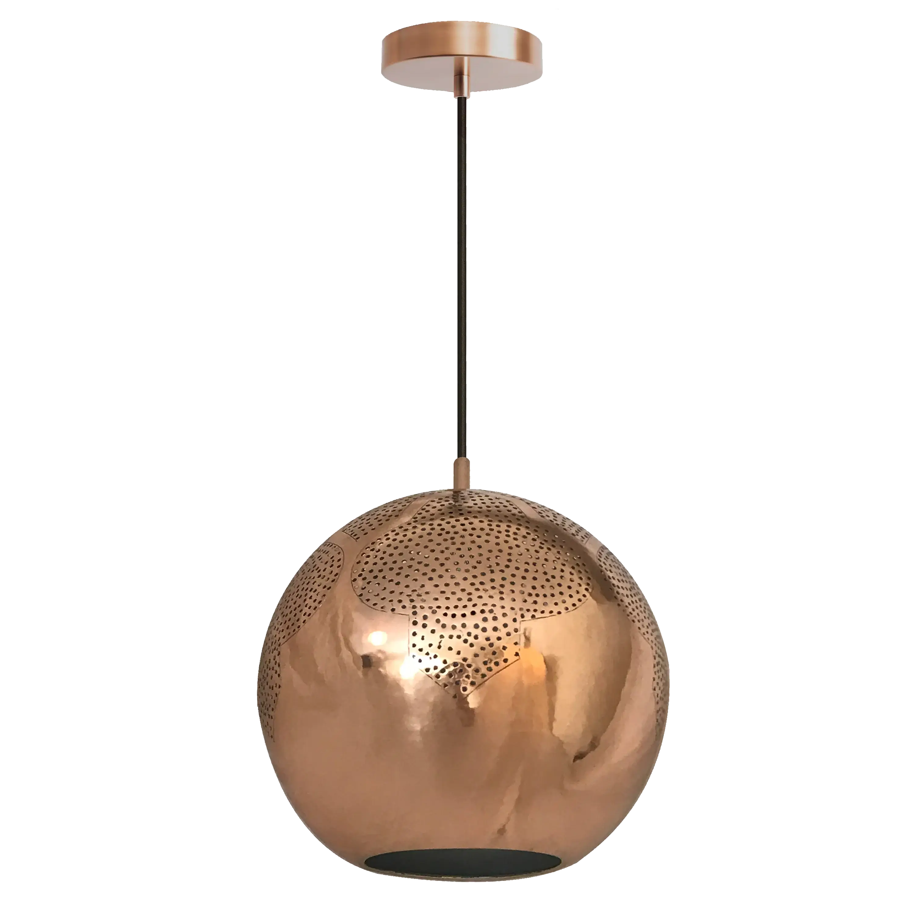 Dounia Home - DH-NAJTREGLO-MD-PC - Najma Trellis Globe Pendant Light - Polished Copper