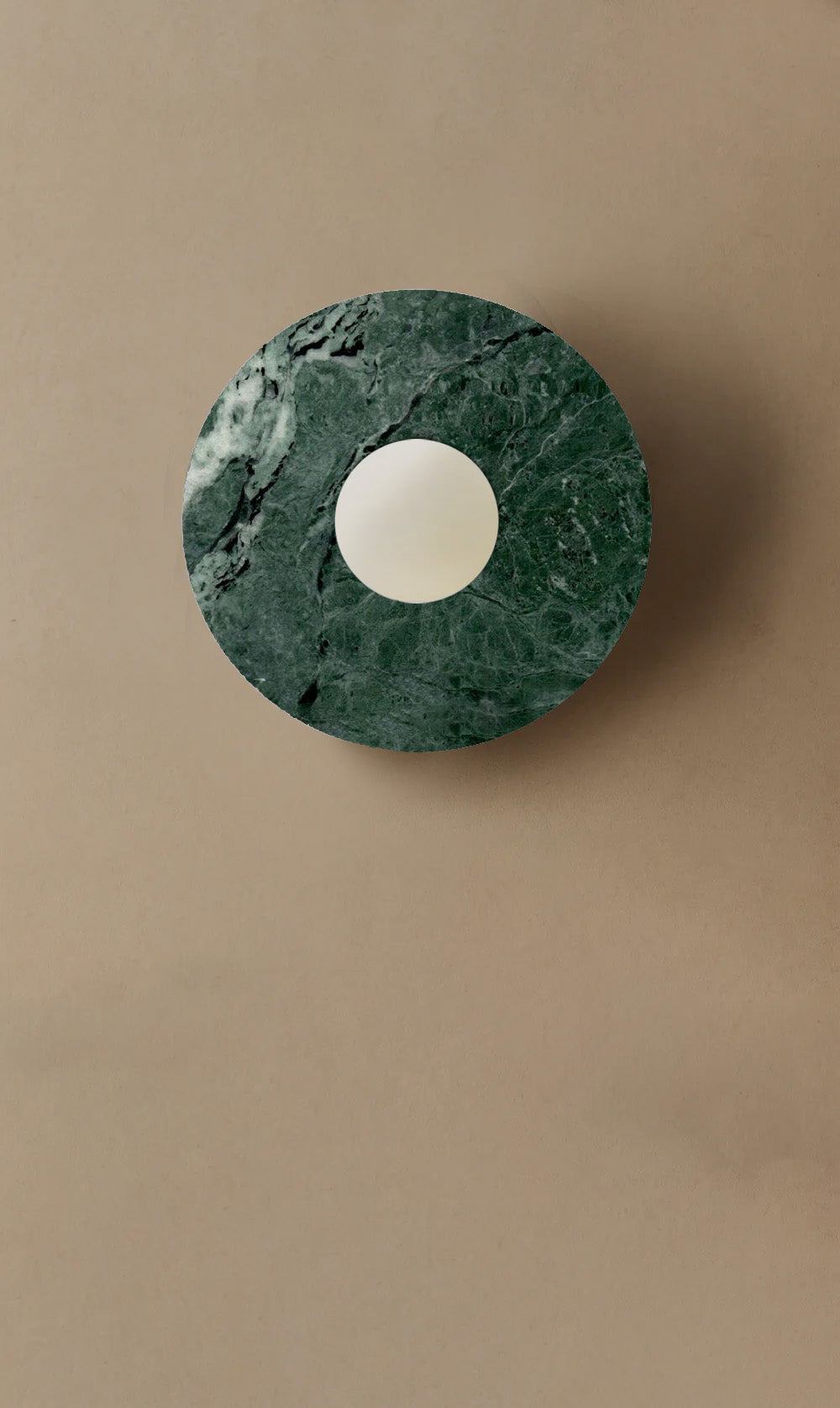 Dounia Home - DH-MARDISWAL-SM-GRN - Maria Disc Wall Sconce  - Green Marble - Green Marble