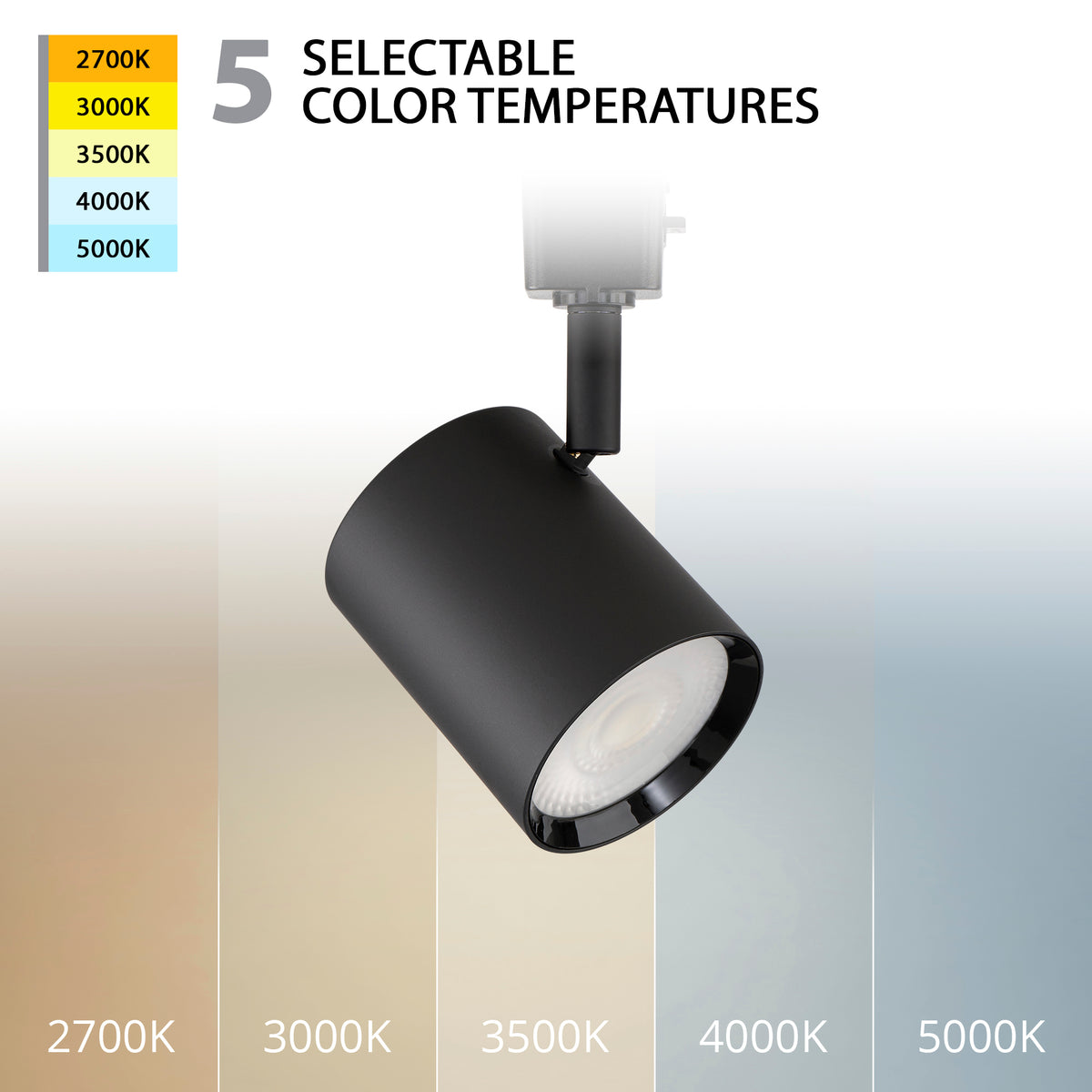 WAC Lighting H-8010-CS-BK Charge Single LED Track Luminaire in Black