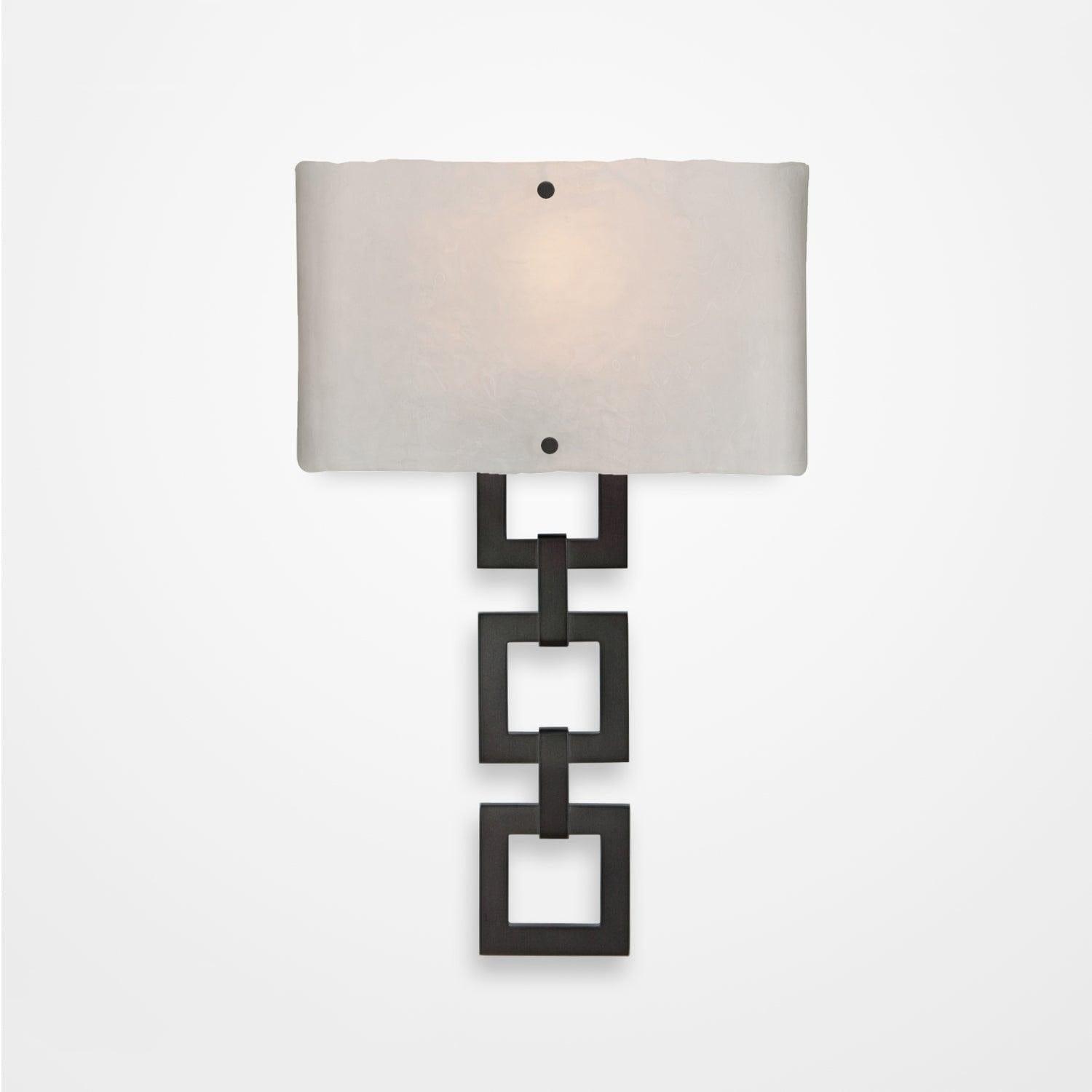 Hammerton Studio - Carlyle Square Link Cover Sconce - CSB0033-0B-GM-FG-E2 | Montreal Lighting & Hardware