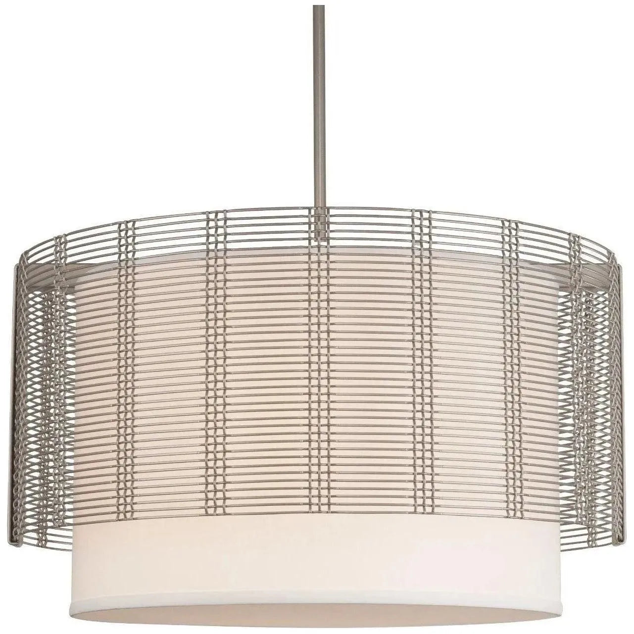 Hammerton Studio - Downtown Mesh Drum with Linen Shade, 24-Inch - CHB0020-24-BS-SH-001-E2 | Montreal Lighting & Hardware