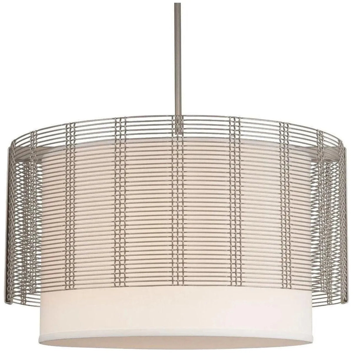 Hammerton Studio - Downtown Mesh Drum with Linen Shade, 24-Inch - CHB0020-24-BS-SH-001-E2 | Montreal Lighting & Hardware