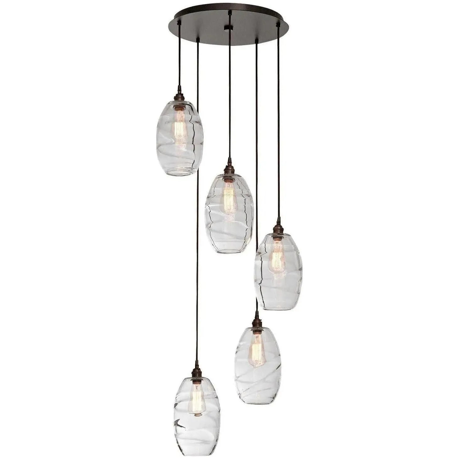 Hammerton Studio - Ellisse Round Multi-Port, 5-Light - CHB0035-05-BS-OA-C01-E2 | Montreal Lighting & Hardware