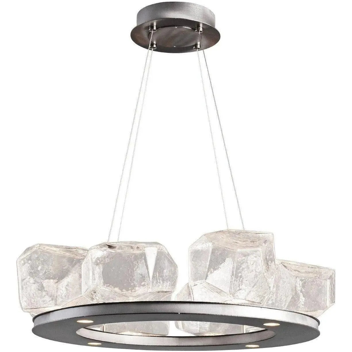 Hammerton Studio - Gem Ring Chandelier, 27-Inch - CHB0039-0B-BS-C-CA1-L1 | Montreal Lighting & Hardware