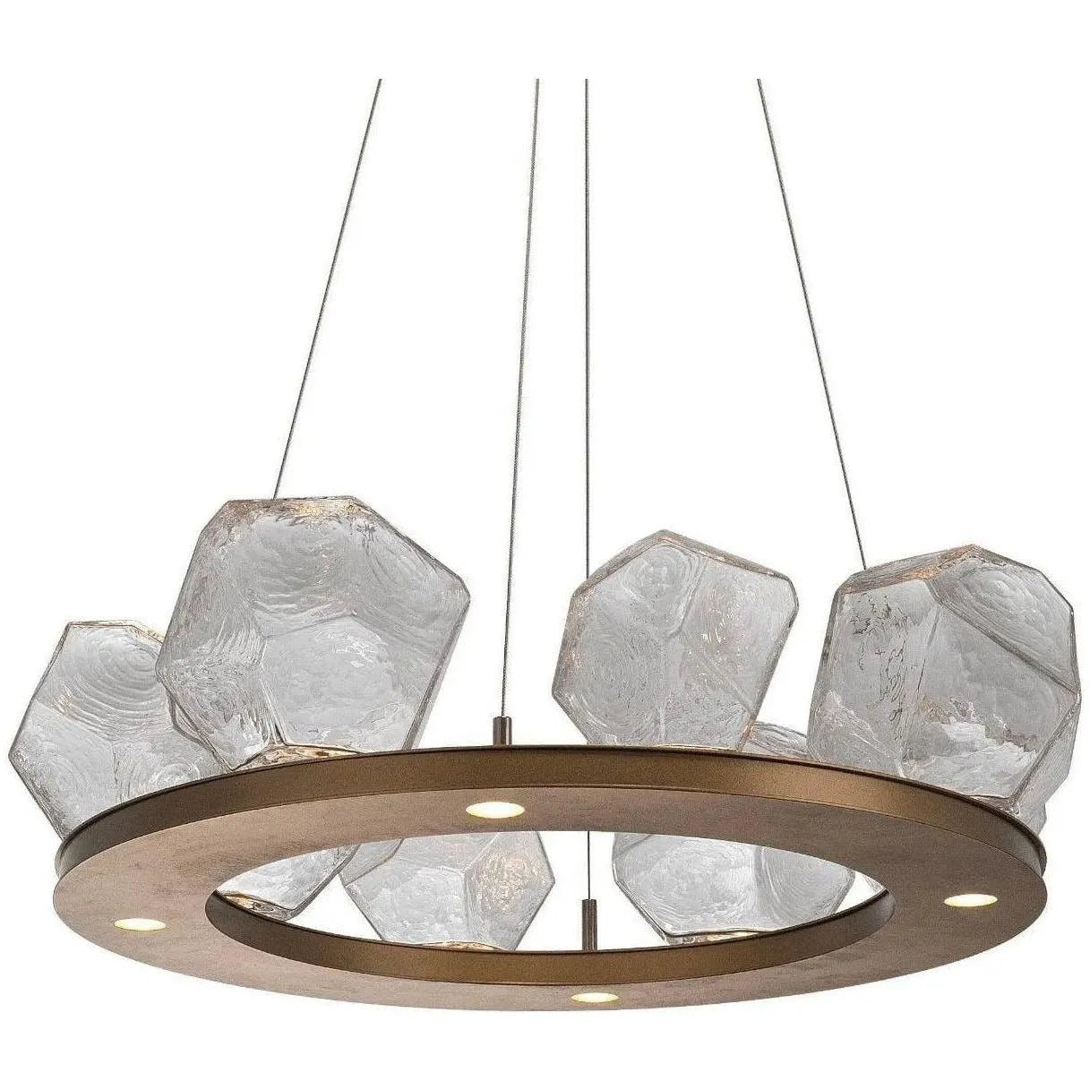 Hammerton Studio - Gem Ring Chandelier, 27-Inch - CHB0039-0B-BS-C-CA1-L1 | Montreal Lighting & Hardware