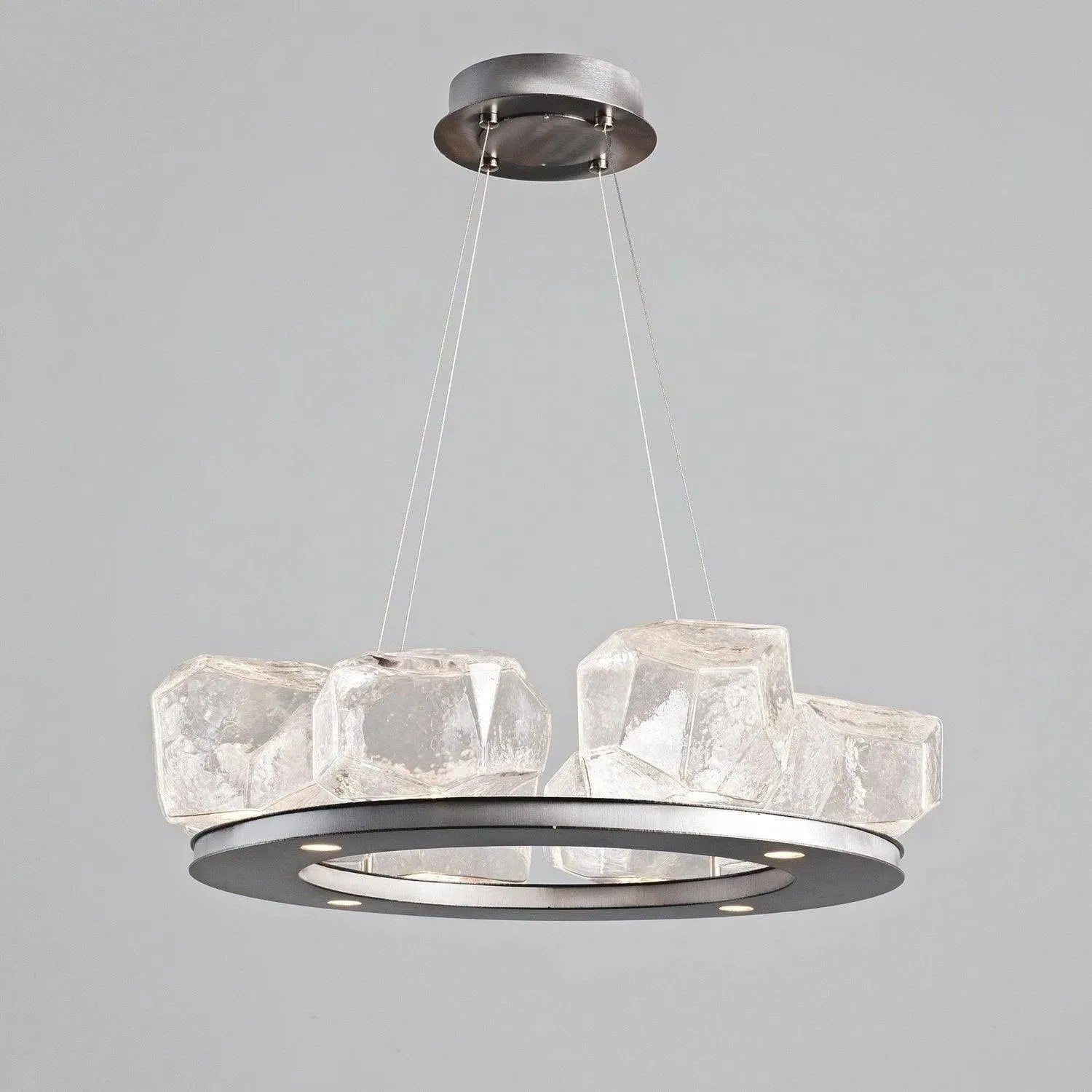 Hammerton Studio - Gem Ring Chandelier, 27-Inch - CHB0039-0B-SN-C-CA1-L1 | Montreal Lighting & Hardware