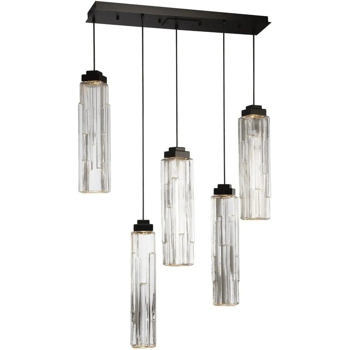 Hammerton Studio - Ledgestone Linear Multi-Port , 5-Light - PLB0056-05-MB-LC-C01-L1 | Montreal Lighting & Hardware