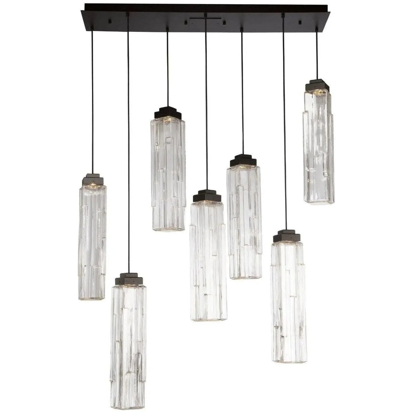 Hammerton Studio - Ledgestone Linear Multi-Port , 7-Light - PLB0056-07-MB-LC-C01-L1 | Montreal Lighting & Hardware