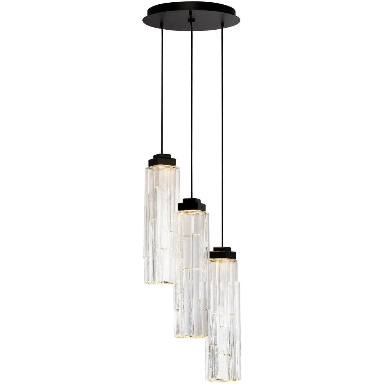 Hammerton Studio - Ledgestone Round Multi-Port , 3-Light - CHB0056-03-MB-LC-C01-L1 | Montreal Lighting & Hardware