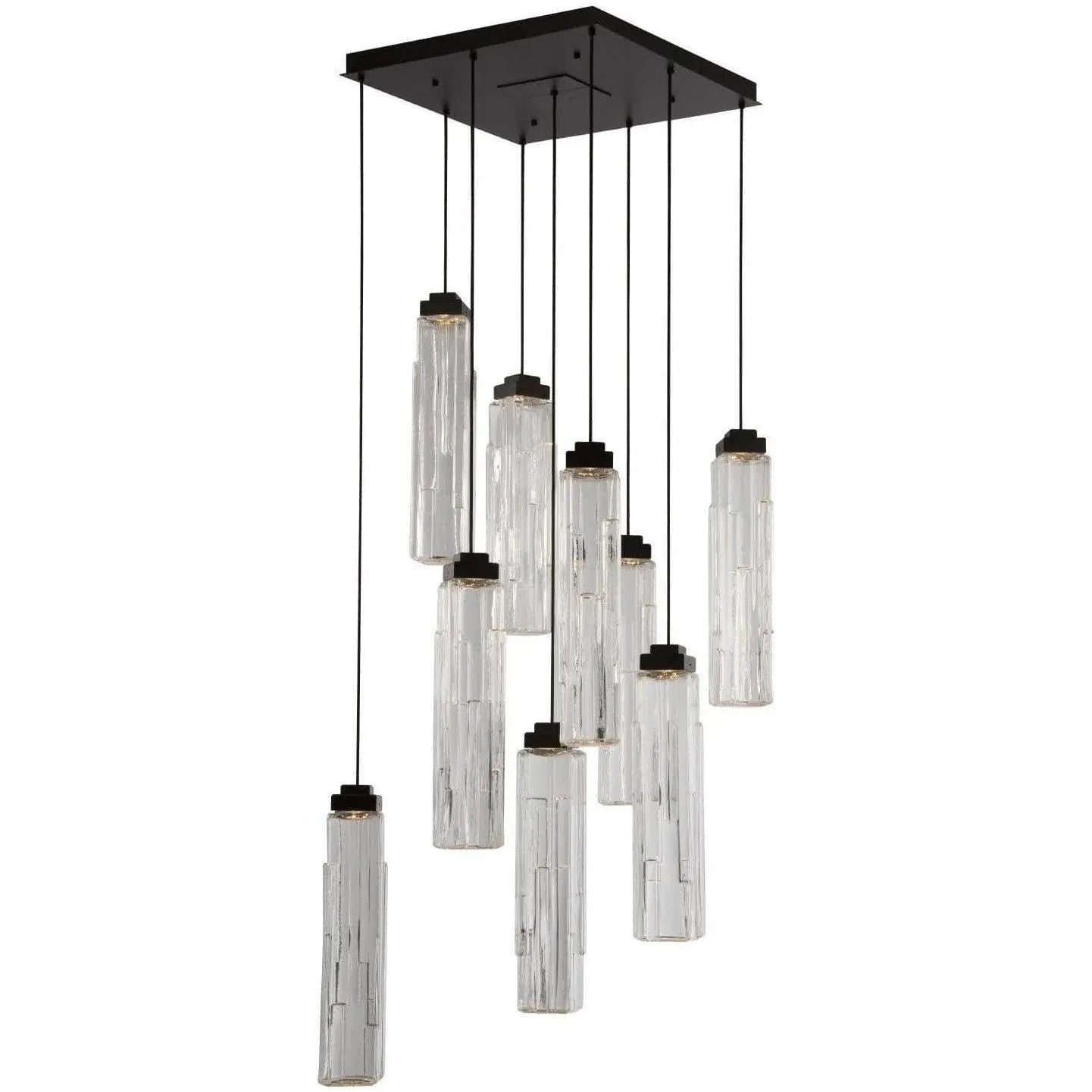 Hammerton Studio - Ledgestone Square Multi-Port , 9-Light - CHB0056-09-MB-LC-C01-L1 | Montreal Lighting & Hardware