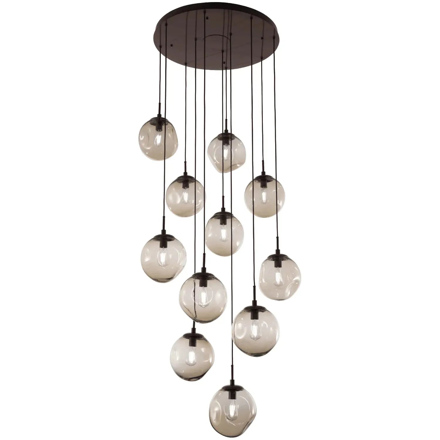 Hammerton Studio - Nebula Aster Round Multi-Port, 11-Light - CHB0062-11-BS-C-C01-E2 | Montreal Lighting & Hardware