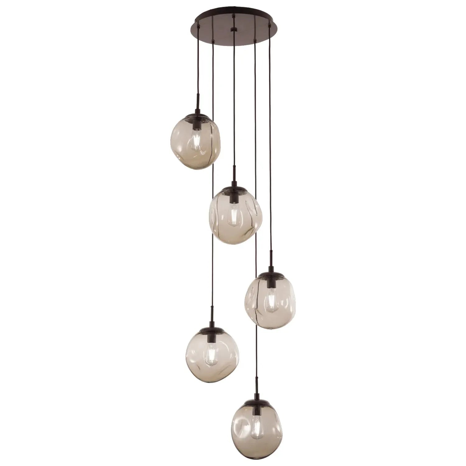Hammerton Studio - Nebula Aster Round Multi-Port, 5-Light - CHB0062-05-FB-B-C01-E2 | Montreal Lighting & Hardware