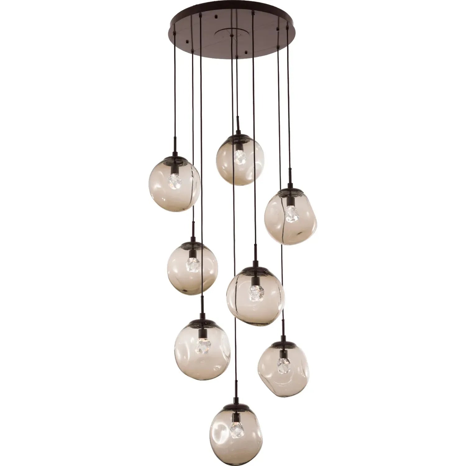 Hammerton Studio - Nebula Aster Round Multi-Port, 8-Light - CHB0066-08-FB-ZB-C01-L1 | Montreal Lighting & Hardware