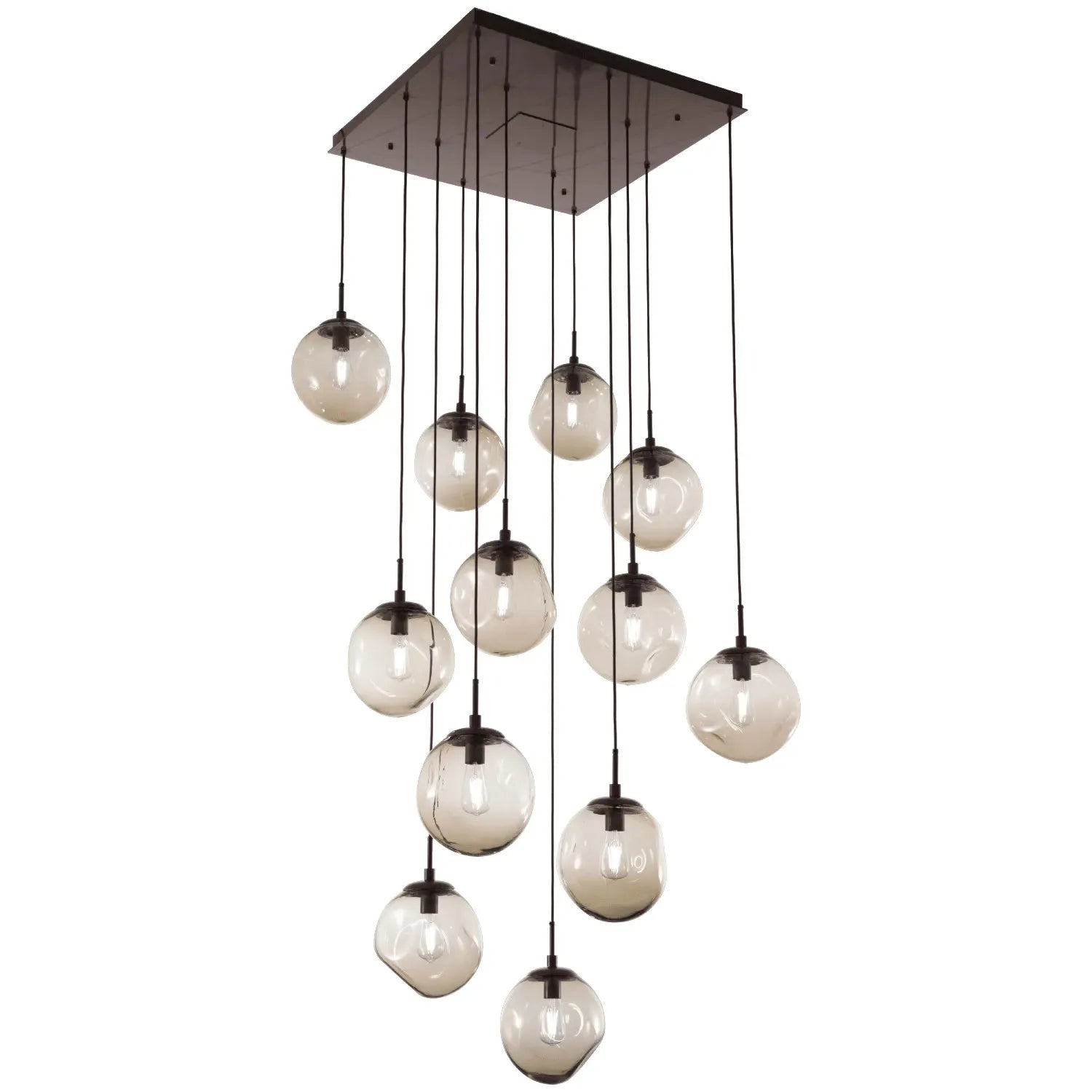Hammerton Studio - Nebula Aster Square Multi-Port, 12-Light - CHB0062-12-FB-B-C01-E2 | Montreal Lighting & Hardware