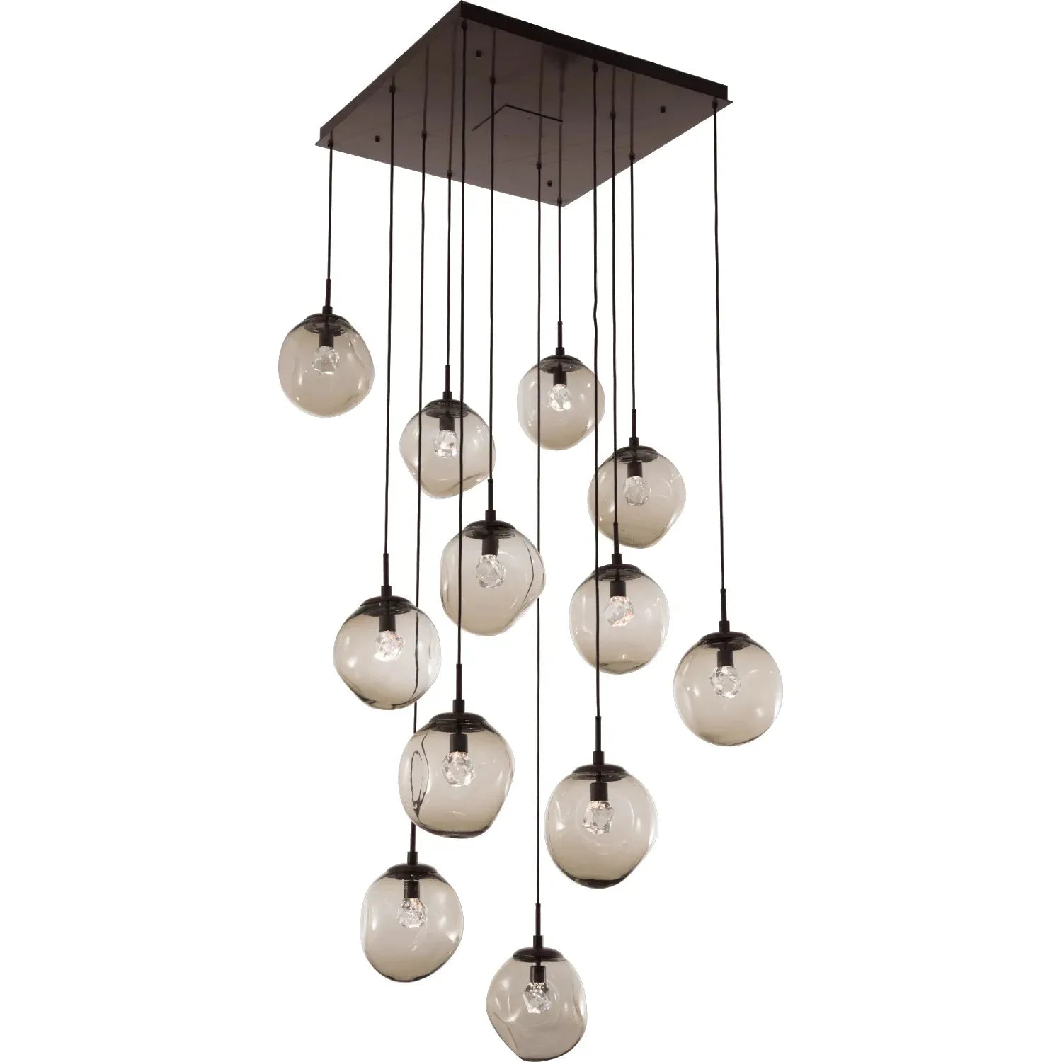 Hammerton Studio - Nebula Aster Square Multi-Port, 12-Light - CHB0066-12-FB-ZB-C01-L1 | Montreal Lighting & Hardware