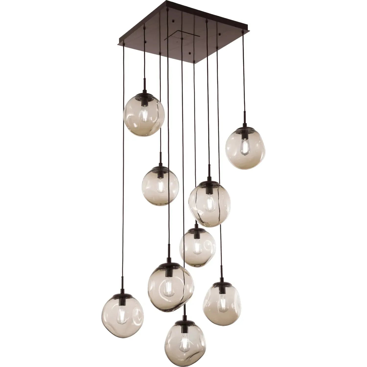 Hammerton Studio - Nebula Aster Square Multi-Port, 9-Light - CHB0062-09-FB-B-C01-E2 | Montreal Lighting & Hardware