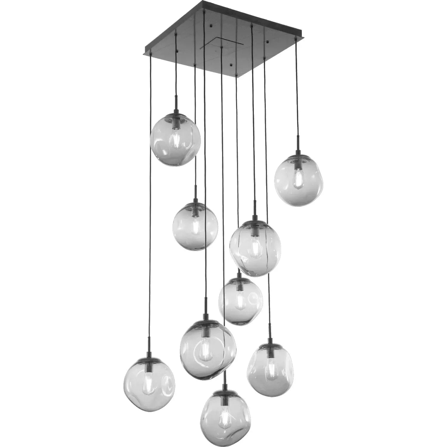 Hammerton Studio - Nebula Aster Square Multi-Port, 9-Light - CHB0062-09-MB-S-C01-E2 | Montreal Lighting & Hardware